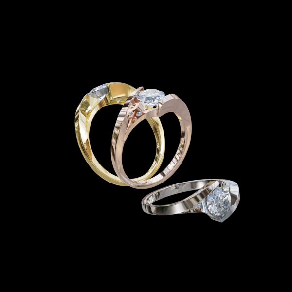 實驗室鑽石圓形女戒 