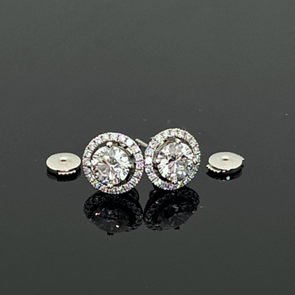 實驗室鑽石圓形耳環2克拉 