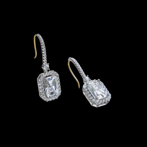 實驗室鑽石雷帝恩形耳環6克拉(2p) 