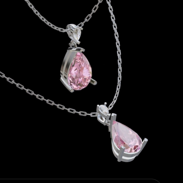 實驗室粉紅彩鑽墜子3克拉 