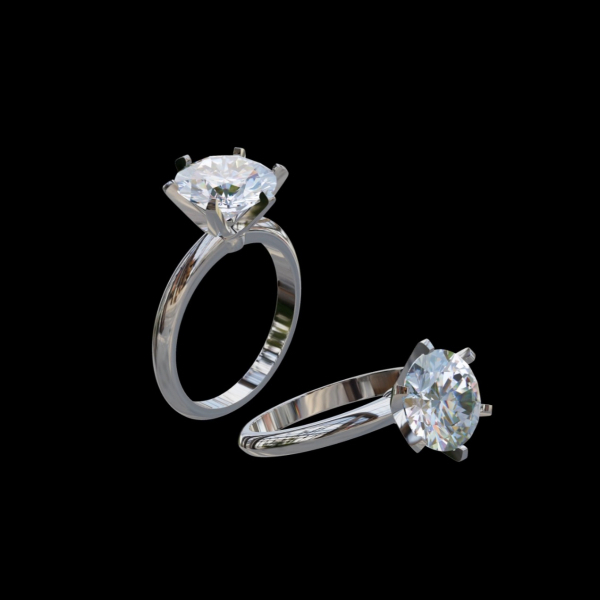 實驗室鑽石圓形女戒3克拉D.vs1 