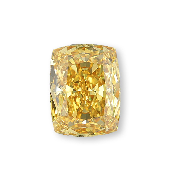 實驗室黃彩鑽枕形裸石3克拉 