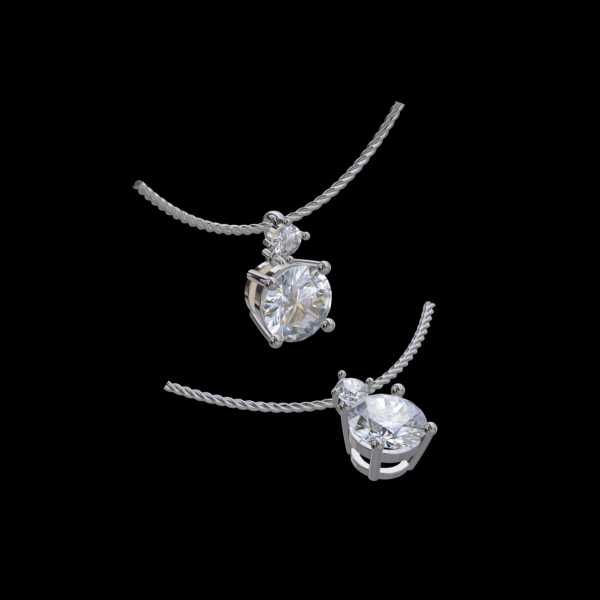 實驗室鑽石圓形墜子1克拉 