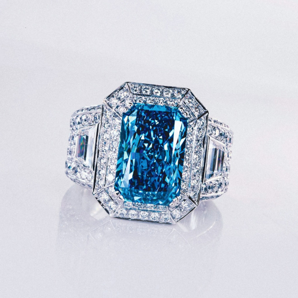 實驗室藍色彩鑽雷帝恩男戒7克拉 