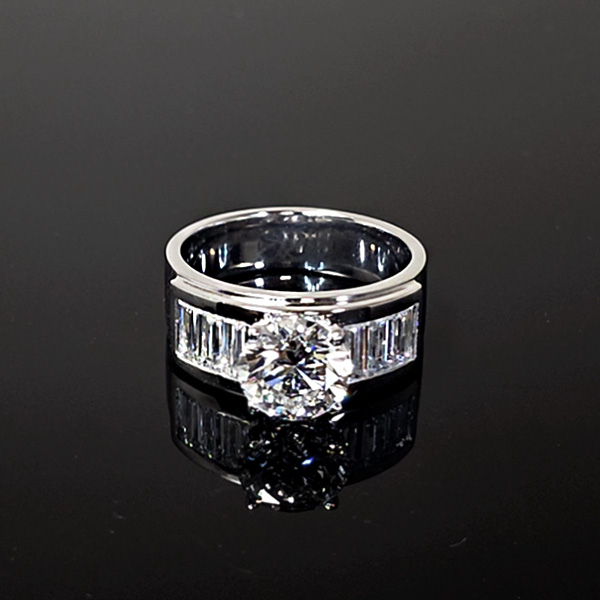 實驗室鑽石圓鑽男戒3克拉D.vs1 