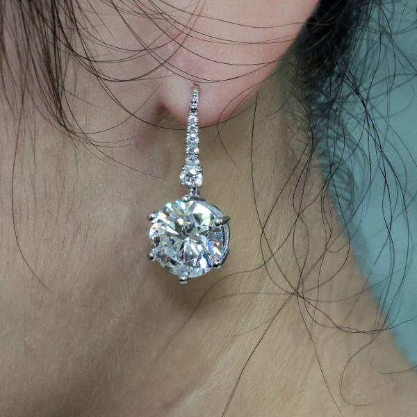 實驗室鑽石圓形耳環10克拉(2粒) 