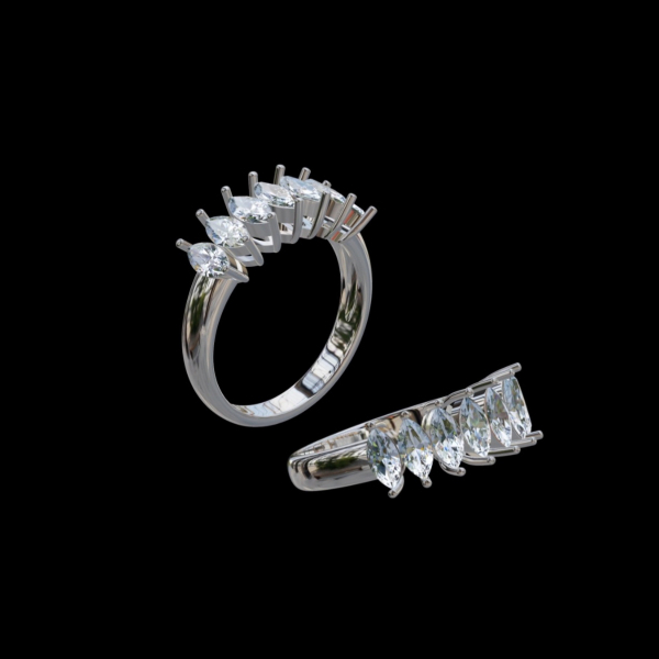 實驗室鑽石馬眼形女戒 