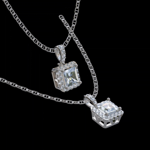 實驗室鑽石公主形墜子1克拉 