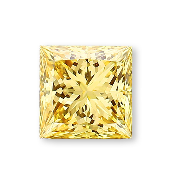 實驗室黃彩鑽公主形裸石7克拉 