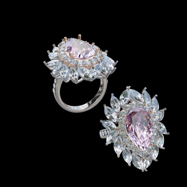 實驗室粉紅彩鑽女戒10克拉 