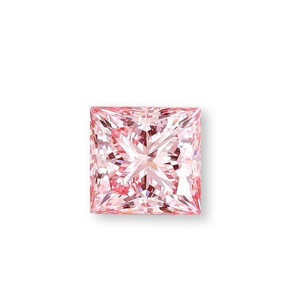 實驗室粉紅彩鑽公主形裸石1克拉 