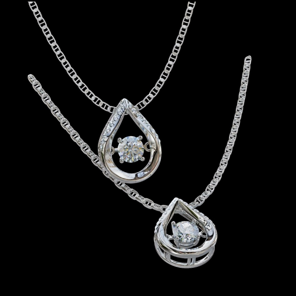 實驗室鑽石圓形墜子1克拉 