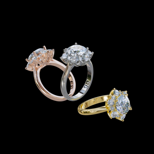 實驗室鑽石圓形女戒2克拉 