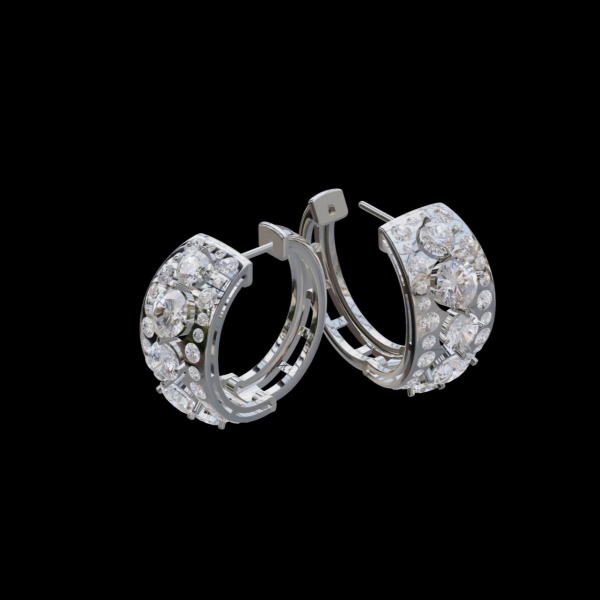 實驗室鑽石圓形耳環3克拉 