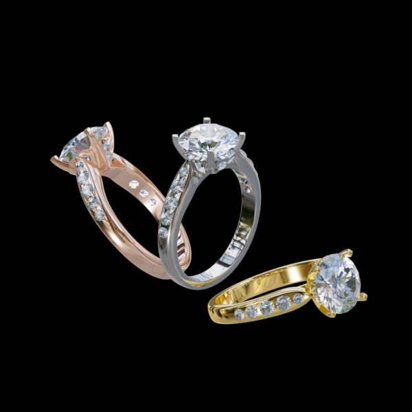 實驗室鑽石圓形女戒2克拉 