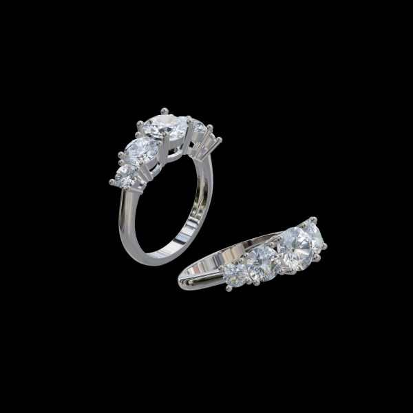 實驗室鑽石圓形女戒2-2 