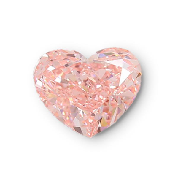 實驗室粉紅彩鑽心形裸石10克拉 