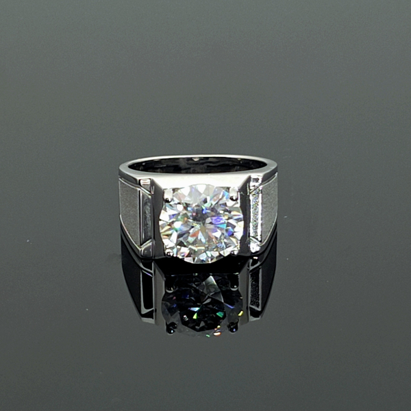 實驗室鑽石圓形男戒5克拉 