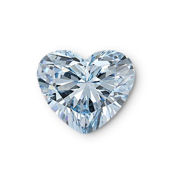 實驗室藍彩鑽心形裸石7克拉 