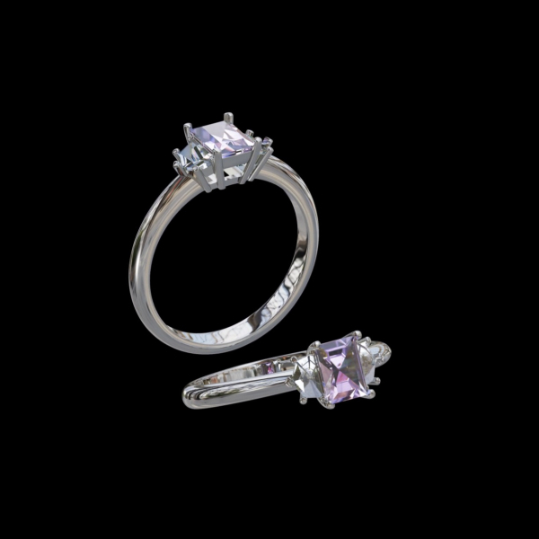 實驗室粉紅彩鑽雷帝恩女戒50分 