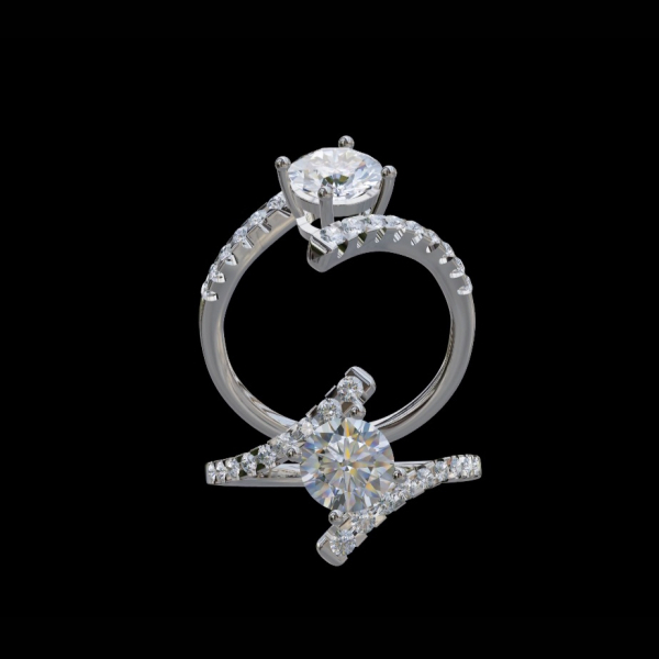 實驗室鑽石圓形女戒1克拉 