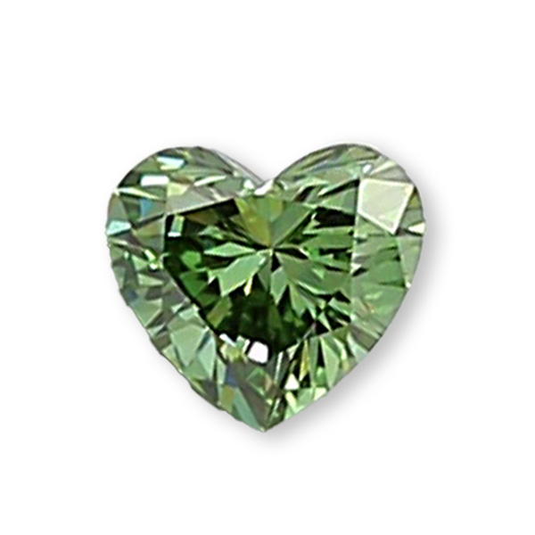 實驗室綠彩鑽心形裸石10克拉 
