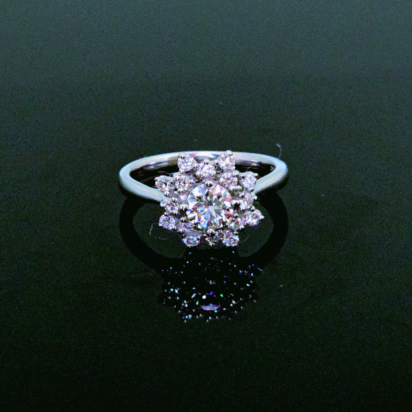 實驗室鑽石圓形女戒0.50克拉 