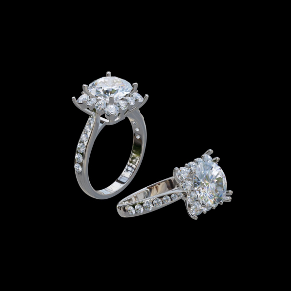 實驗室鑽石圓形女戒3克拉 