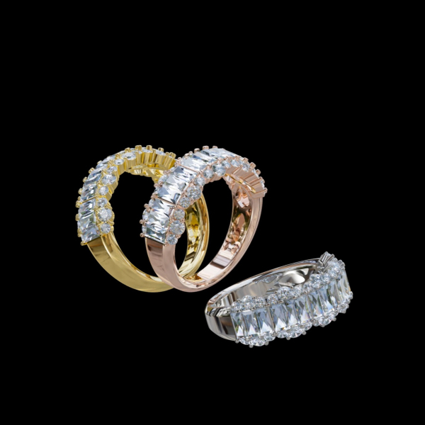 實驗室鑽石 男女戒指T鑽+元鑽2.3克拉 