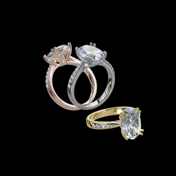 實驗室鑽石橢圓形女戒3克拉 