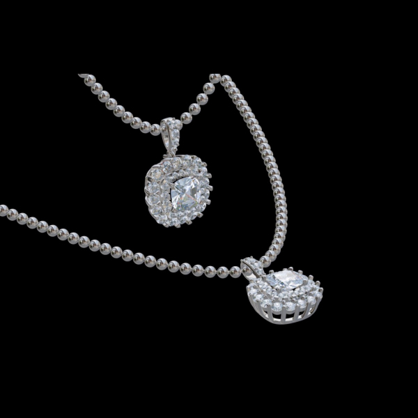 實驗室鑽石枕形墜子1克拉1-23 