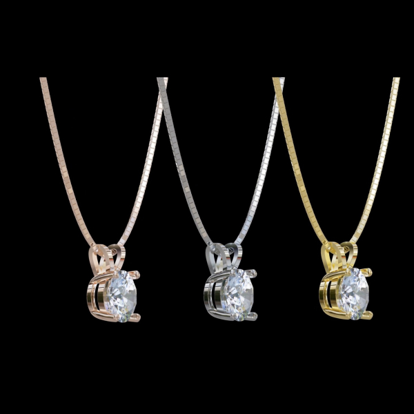 實驗室鑽石圓形墜子50分(三顏色可選) 