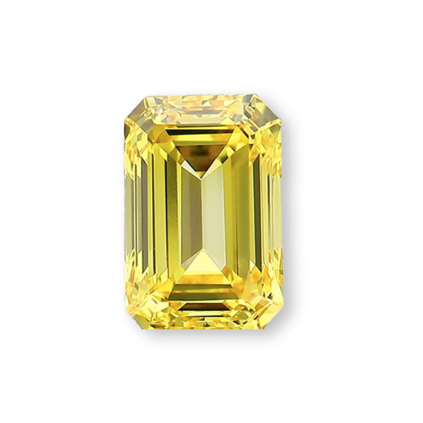 實驗室黃彩鑽祖母綠形裸石5克拉 