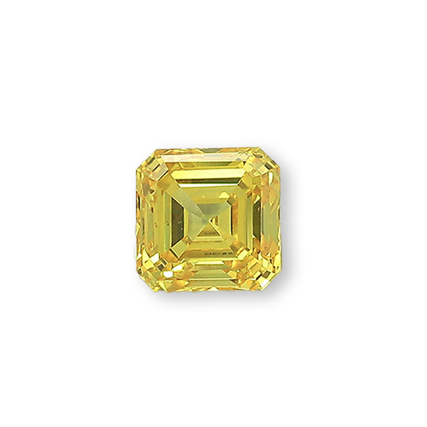 實驗室黃彩鑽阿斯切形裸石1克拉 