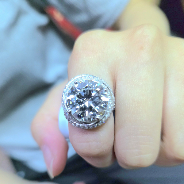 實驗室鑽石圓形女戒10克拉 