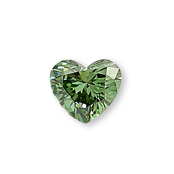 實驗室綠彩鑽心形裸石1克拉 