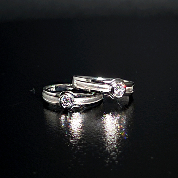 實驗室鑽石圓鑽男女對戒(2只) 