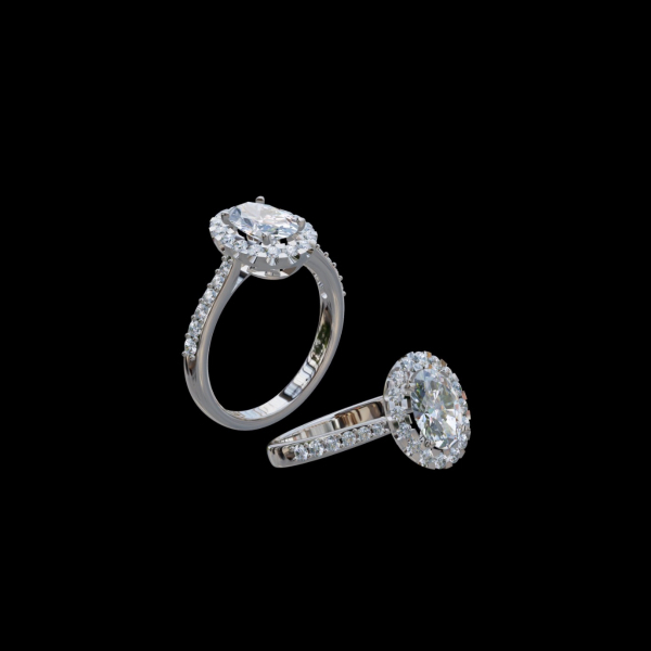 實驗室鑽石橢圓形1克拉女戒3-5 