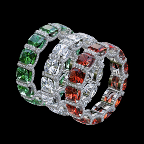 彩鑽無主石戒指